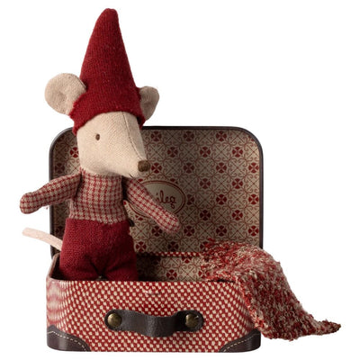 Christmas Mouse Baby in Suitcase