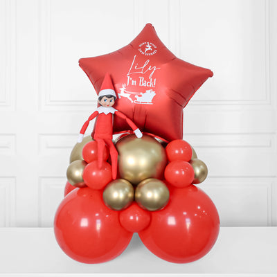 Personalized Elf Arrival Balloon Stand (Elf not included)