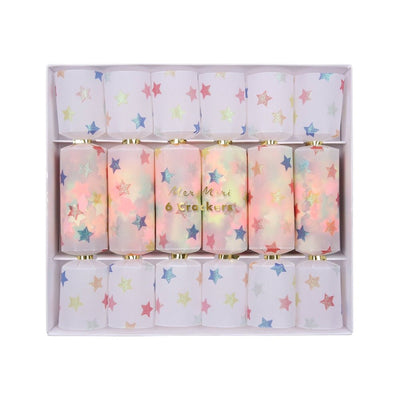 Multicolor Star Confetti Star Crackers Set of 6