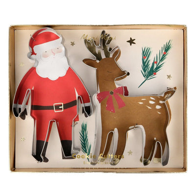 Santa & Reindeer Cookie Cutters Set of 2