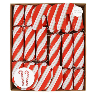 Candy Cane Shape Crackers Set of 6