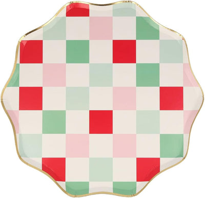 Multi Check Dinner Plates Set of 8