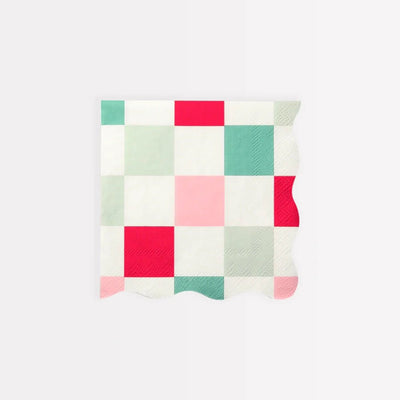 Multi Check Napkins Set of 16