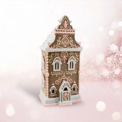 Gingerbread LED Manor House Pink