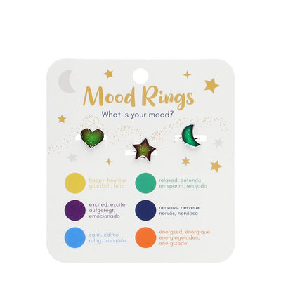 Heart, Star & Moon Mood Ring Set
