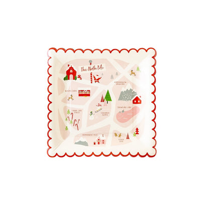 North Pole Map Plates Set of 8