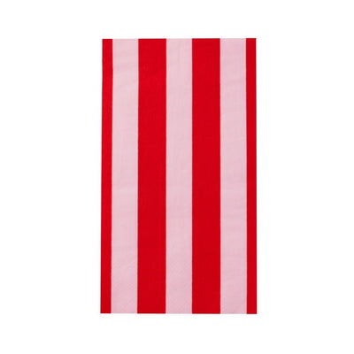 Pink & Red Signature Cabana Stribe Guest Towel Set of 20