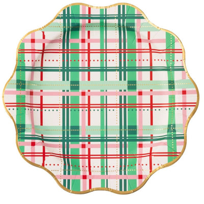 Christmas Plaid Dinner Plates Set of 8