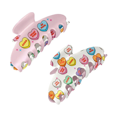 Candy Hearts Two-sided Claw Clip Large