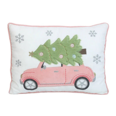 Pink Holiday Lumbar Plush Pillow