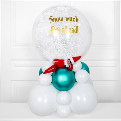 Elf Arrival Balloon Stand Snow Much Fun (Elf not included)