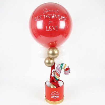 Personalized Elf Arrival Balloon Stand (Elf not included)