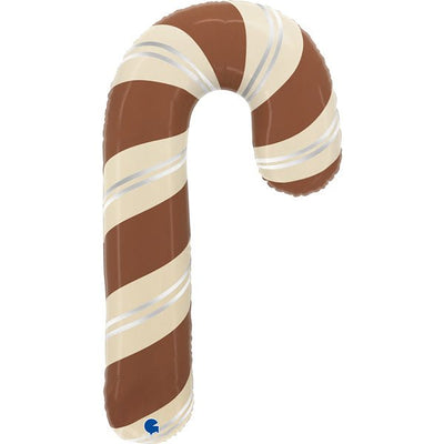 Satin Chocolate Candy Cane Supershape Foil Balloon 91cm