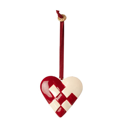 Braided Red Heart Metal Ornament
