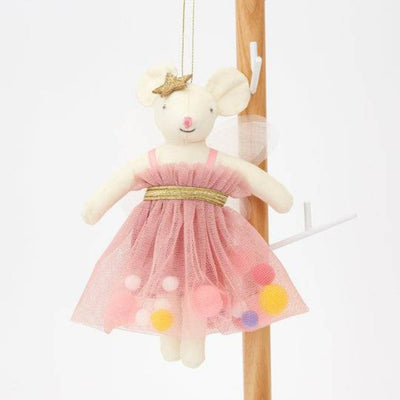 Pink Pom Pom Mouse Hanging Decoration