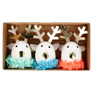 Festive Reindeer Surprise Balls Set of 3