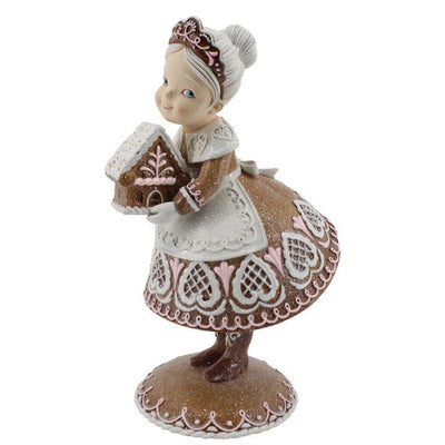Gingerbread Mrs Claus with Dessert 33cm
