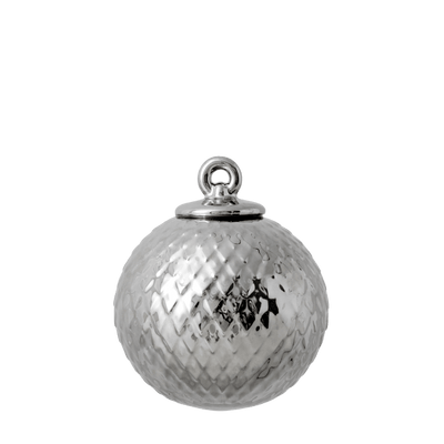 Rhombe Decoration Bauble Ø7 cm silver porcelain