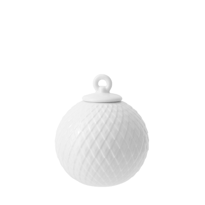 Rhombe Decoration Bauble Ø7 cm white porcelain