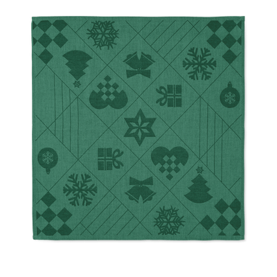 Natale Cotton jacquard-weave Napkin 4 pcs. Green