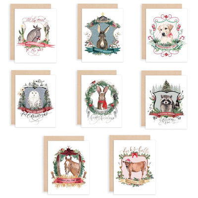 Christmas Crests Collection Assorted Greeting Cards Box No 2 Set of 8