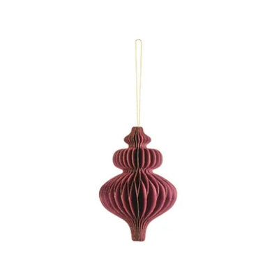Paper Honeycomb Ornament Icicle Burgundy