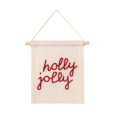 Holly Jolly Canvas Hang Sign