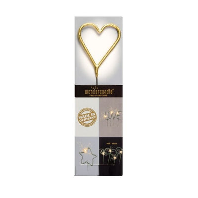 Heart Gold Chromo Sparkler Candle