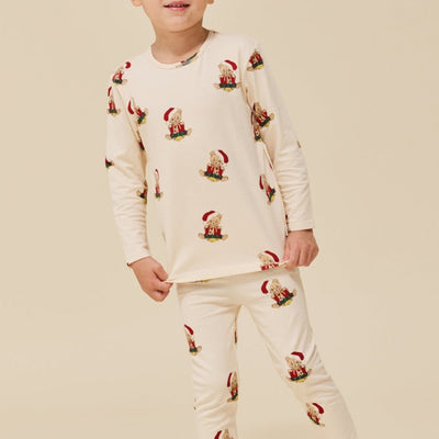 Christmas Teddy Basic Blouse & Pants Set