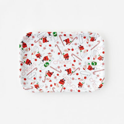 Cocktails with Santa Melamine Tray