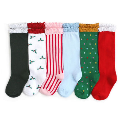 North Pole Knee High Sock Bundle of 6