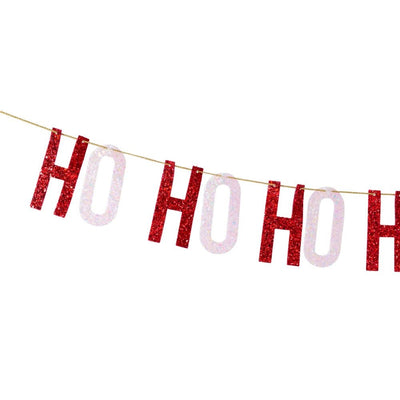 Red & Pink Ho Ho Ho Banner