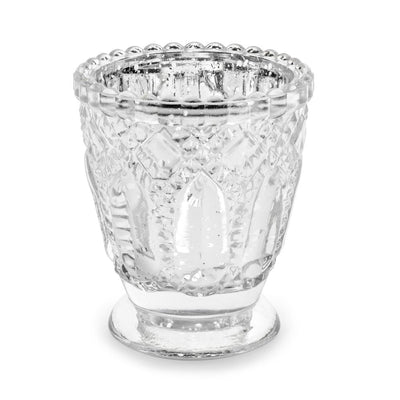 4 Glass Silver Candle holder