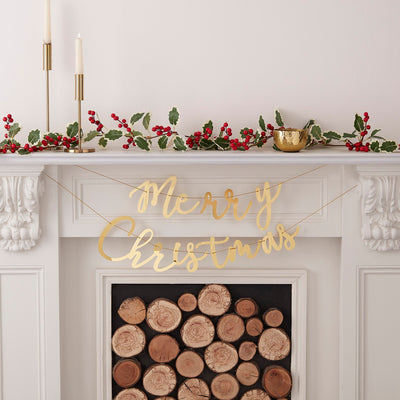 Merry Christmas Gold Acrylic Bunting