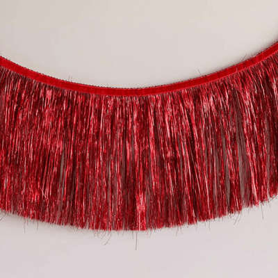 Tinsel Fringe Garland Ruby Red