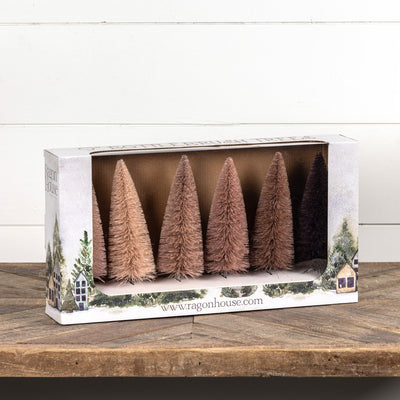 Blush Bottle Brush Trees 23cm Set of 6