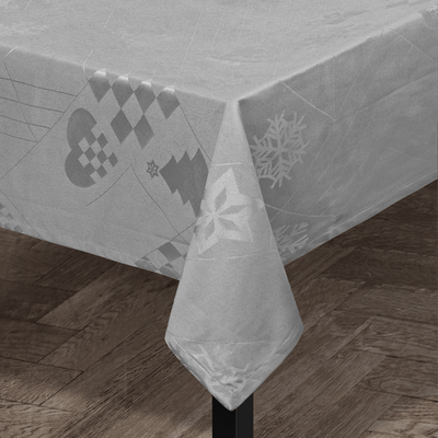 Natale Damask tablecloth 150x370 cm/ grey