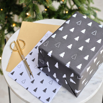 Black, White and Kraft Wrapping Paper