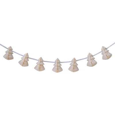 Cream Christmas Tree Honeycomb Garland
