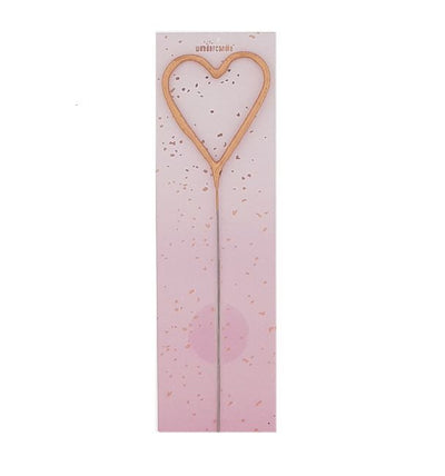 Heart Sparkler Candle Rose Gold