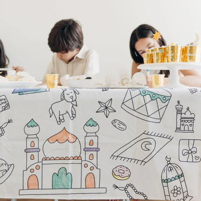 Ramadan Celebration Washable Fabric Tablecloth