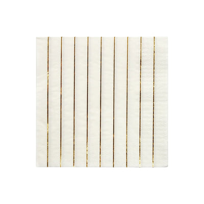 Gold Stripe Large Napkins Set of 16