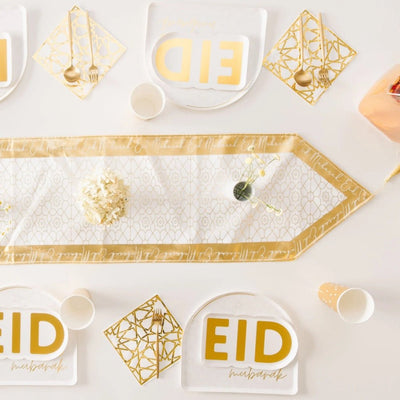 Metallic Gold 'Eid Mubarak' Runner