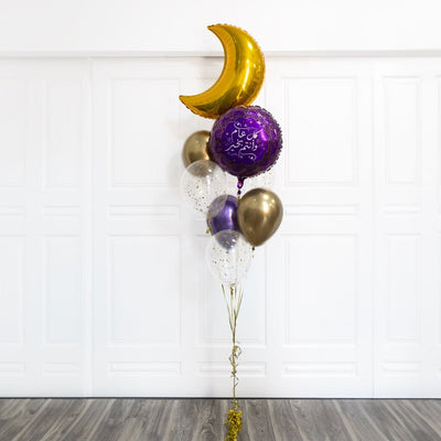 Eid Balloon Bouquet Purple & Gold