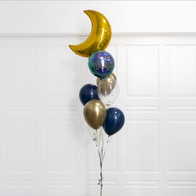 Eid Mubarak Balloon Bouquet Blue & Gold