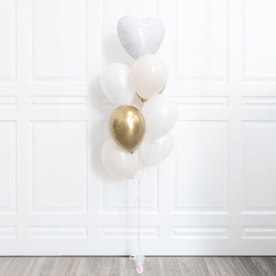 White & Gold Notes Balloon Bouquet