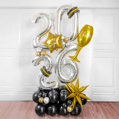 2026 New Years Balloon Pillar