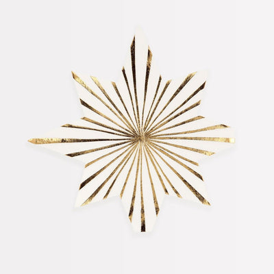 Gold Stripe Star Napkins Set of 16