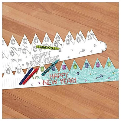 New Years Eve Paper Coloring Crowns Set of 8