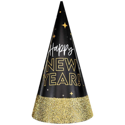 Happy New Year Glitter Dipped Cone Hat